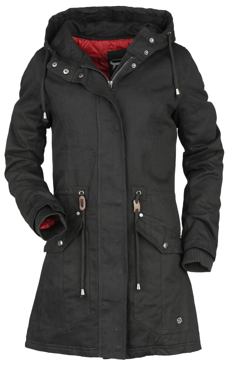  RED by EMP Damen schwarze Winterjacke für Kälteabwehr und Stil
| RED by EMP Damen schwarze Winterjacke mit zwei praktis